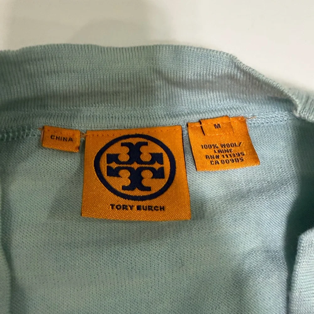 Tory Burch Light Mint Green Button-Front Cardigan